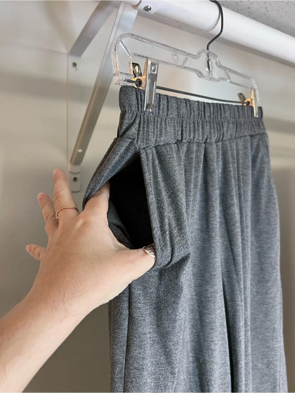 Amazon Set of 2 - Pull-On Knit Wide Leg Bottoms in Gray and Black- M